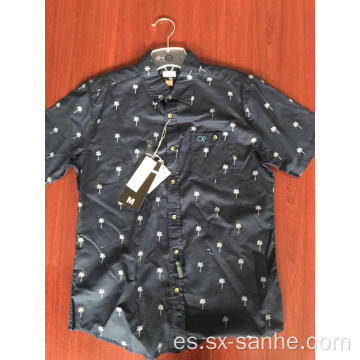 Camisa de hombre estampada 100% algodón premium